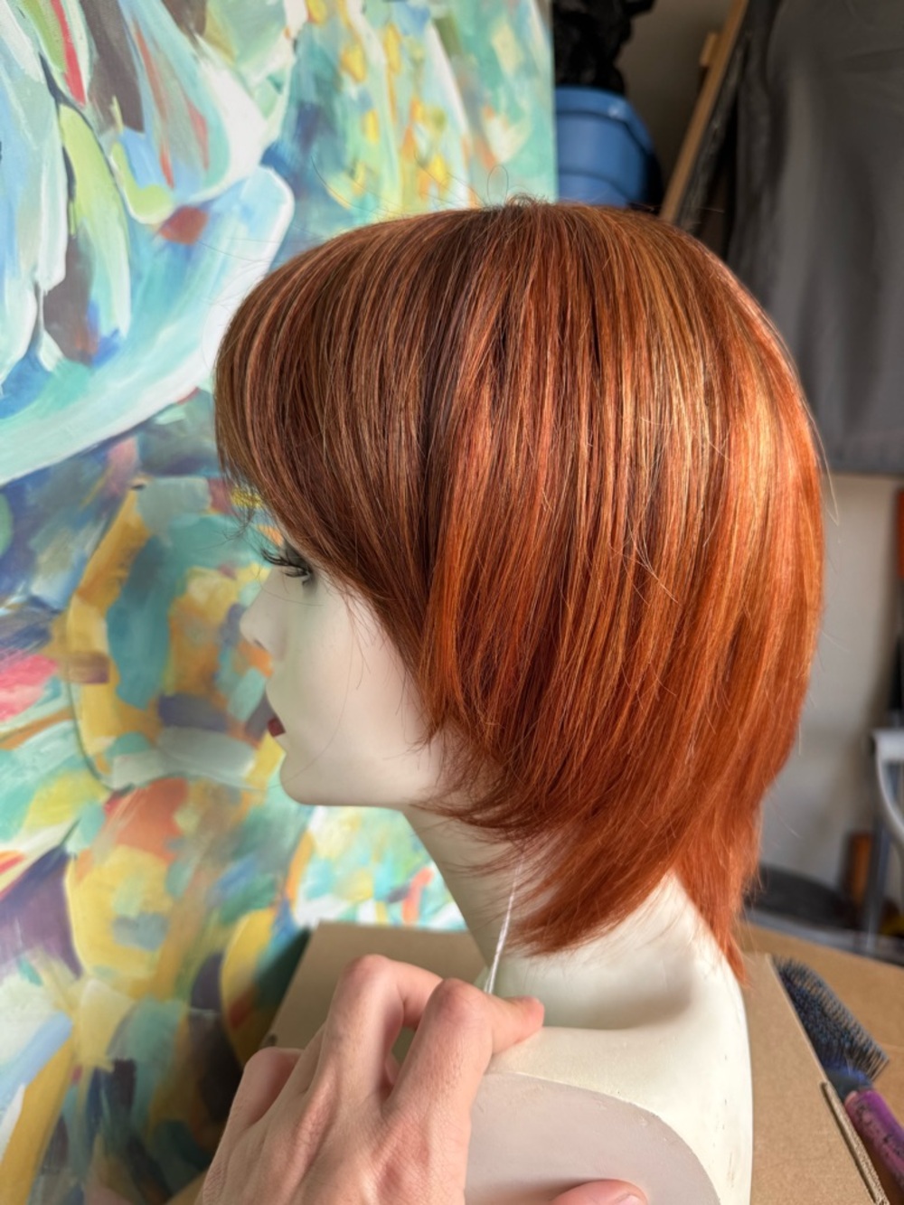 envy Short Layered Wig in Warm Auburn - Picture 5 of 7